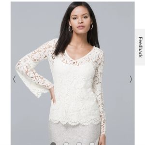 WHBM cream lace top